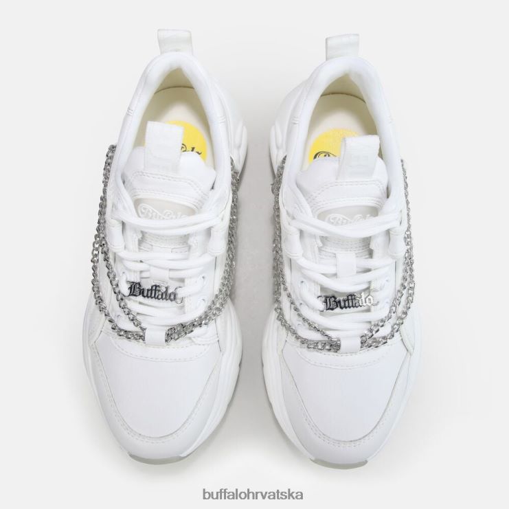 bijela sa srebrnim lancem Buffalo binary chain trainer low vegan |tenisice TDD6T346